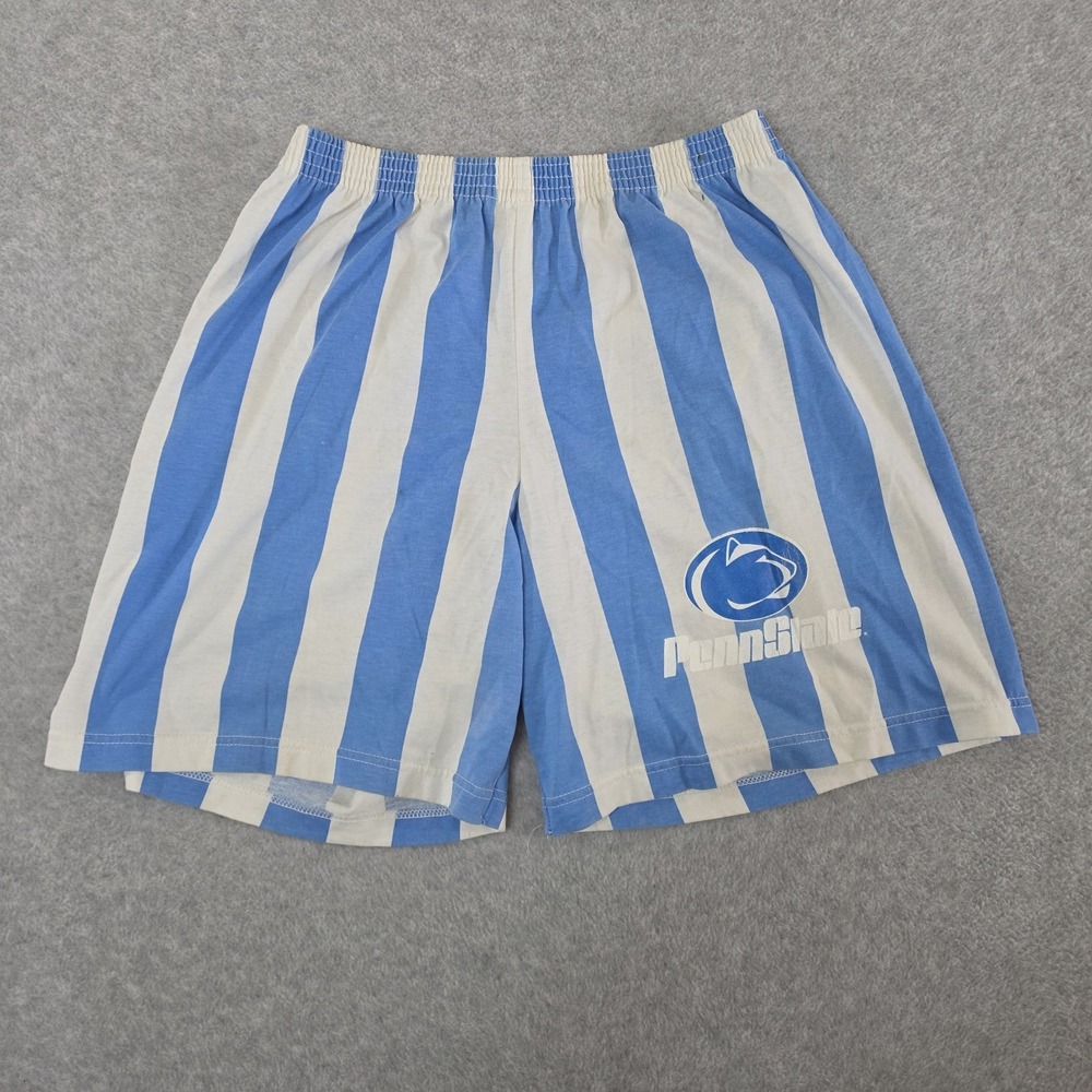 Vintage 80s Penn State Nittany Lions Shorts Mens Large Striped Quitman USA Made